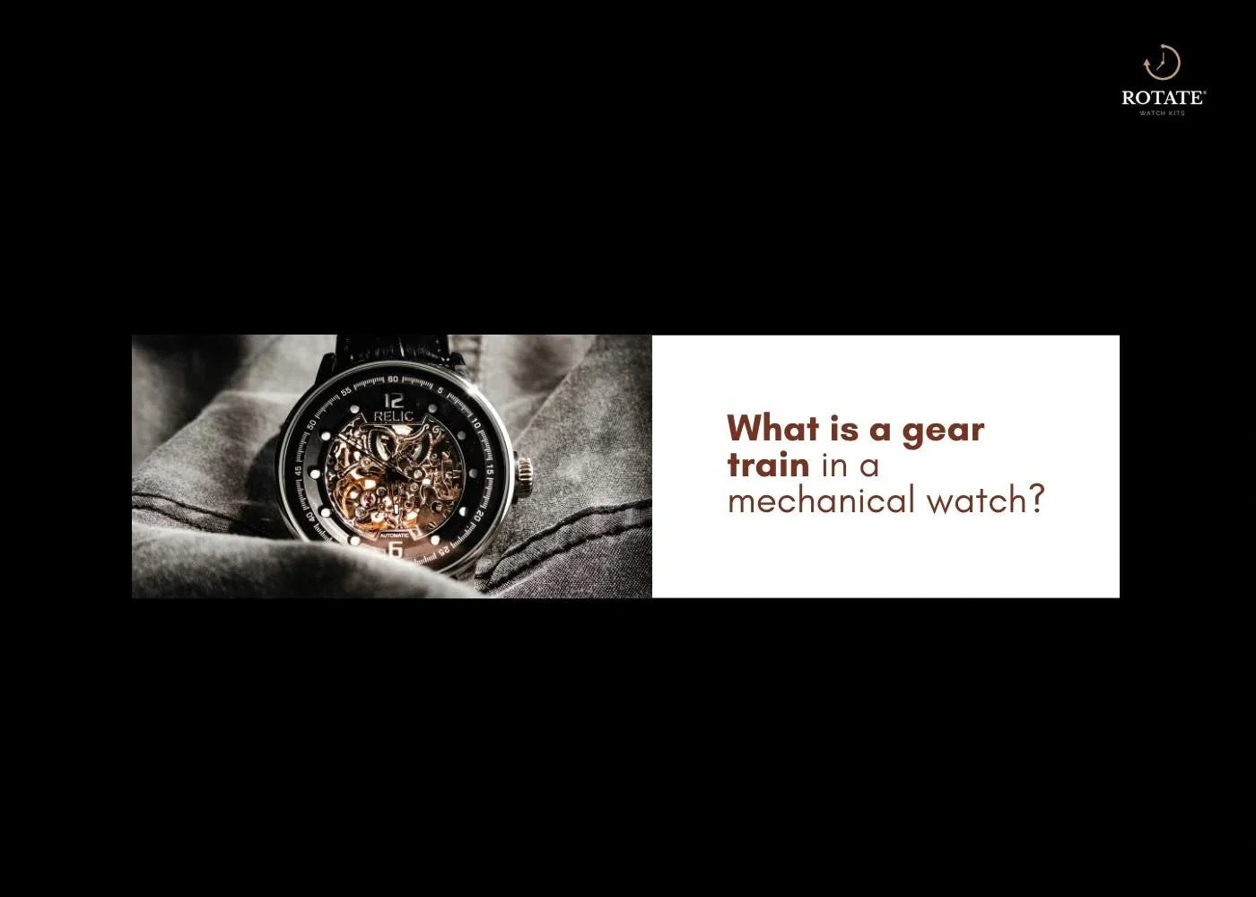 What is a gear train in a mechanical watch?